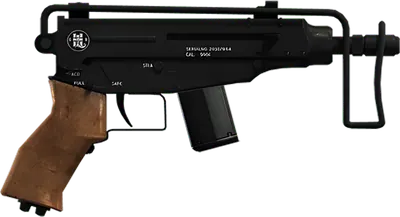 Render of the Scorpion vz. 61-style compact SMG model from previous GTA games, side view