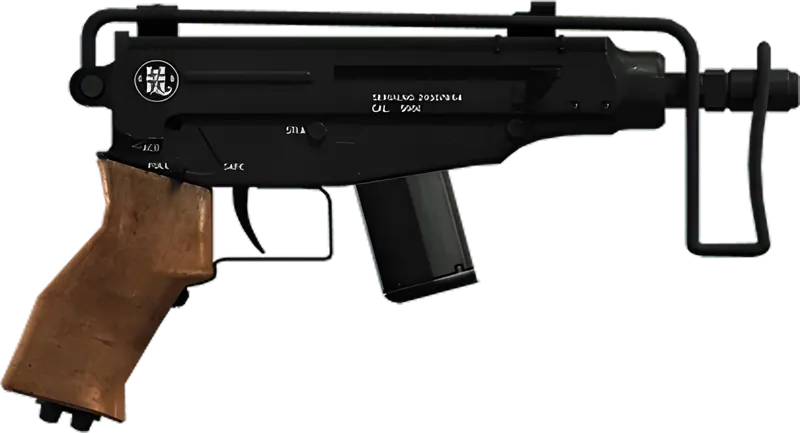 Render of the Scorpion vz. 61-style compact SMG model from previous GTA games, side view