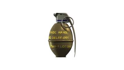 Render of the M61-style fragmentation grenade model from previous GTA games, side view