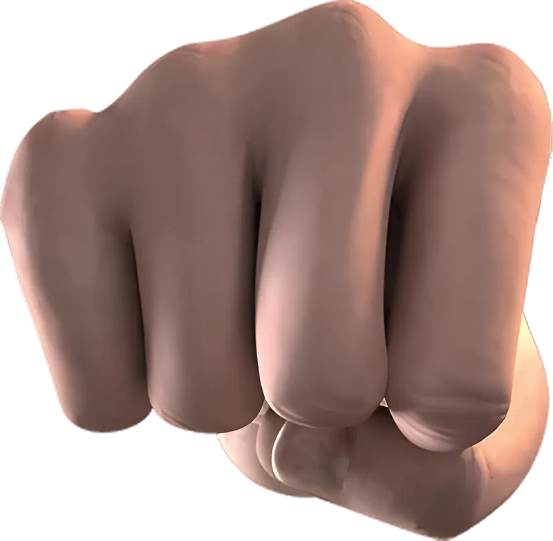 Render of a clenched fist model from previous GTA games, front view
